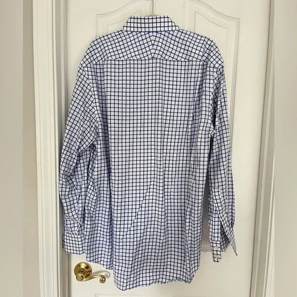 Charles Tyrwhitt Blue and White Check Dress Shirt - Picture 4 of 7
